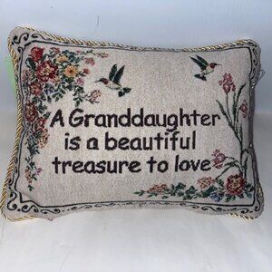 Vintage Handmade Needlepoint A Granddaughter is a beautiful treasure to love